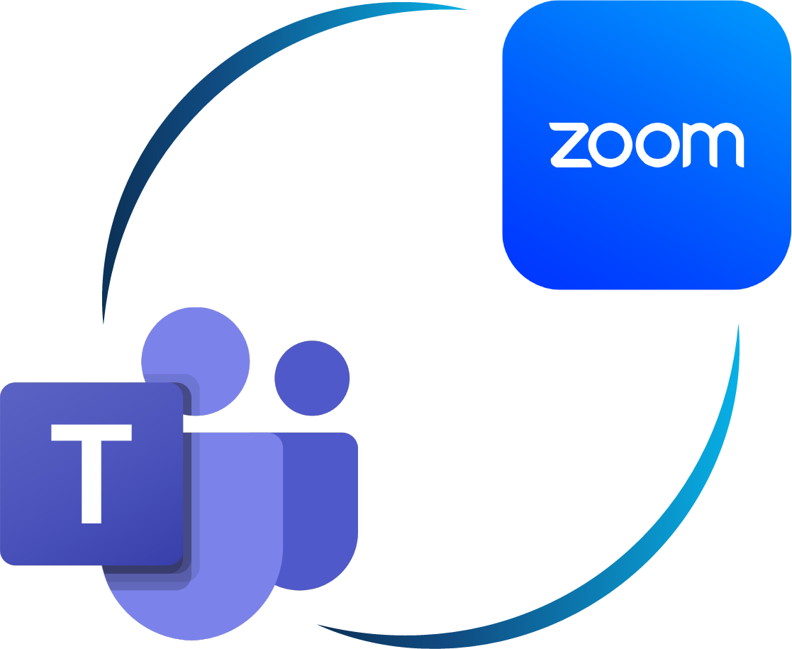 Logotipo Microsoft Teams e Zoom